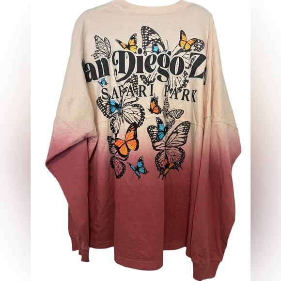 San Diego Zoo Safari Park Butterfly Spirit Jersey - Pink Ombré Dip Dye Size XXL - Picture 2 of 4
